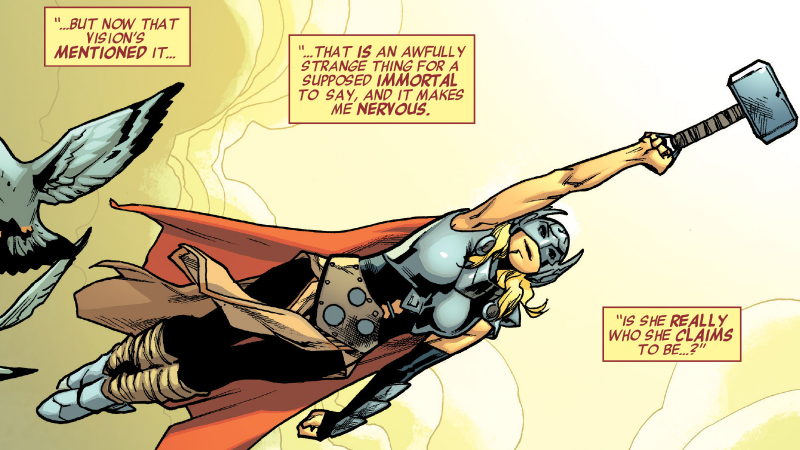 Illustration for article titled The Real Reason Behind This Week's Thor/Captain America Kiss Is Actually Quite Sad